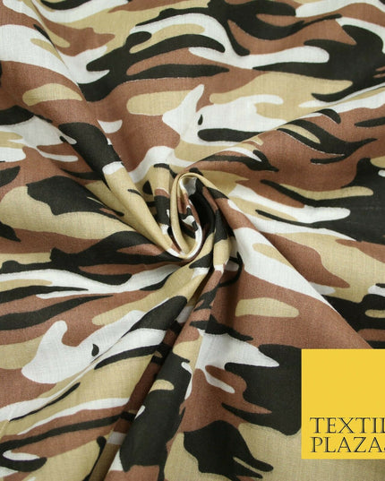 Camouflage Camo Woodland Leaf Printed Poly Cotton Fabric Polycotton 5 COLOURS