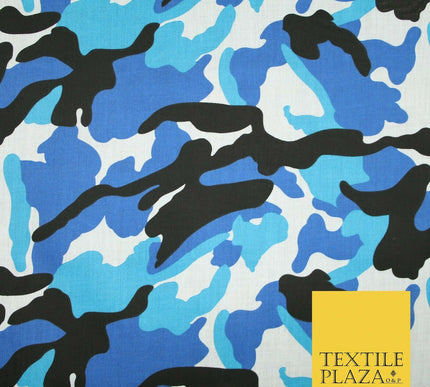 Camouflage Camo Woodland Leaf Printed Poly Cotton Fabric Polycotton 5 COLOURS