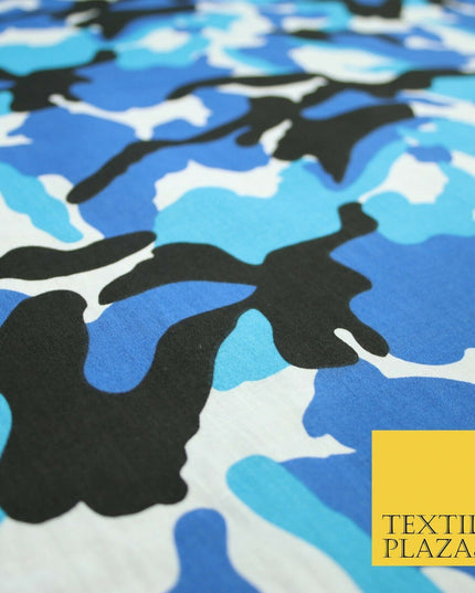 Camouflage Camo Woodland Leaf Printed Poly Cotton Fabric Polycotton 5 COLOURS