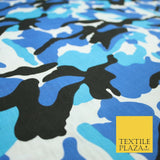 Camouflage Camo Woodland Leaf Printed Poly Cotton Fabric Polycotton 5 COLOURS