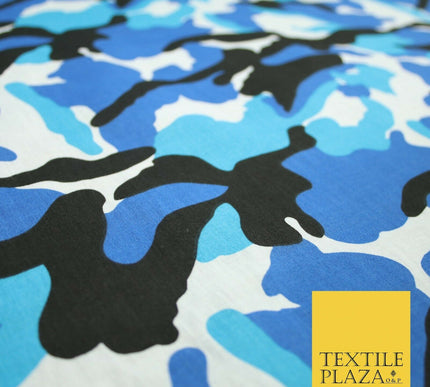 Camouflage Camo Woodland Leaf Printed Poly Cotton Fabric Polycotton 5 COLOURS