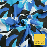 Camouflage Camo Woodland Leaf Printed Poly Cotton Fabric Polycotton 5 COLOURS