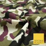 Camouflage Camo Woodland Leaf Printed Poly Cotton Fabric Polycotton 5 COLOURS