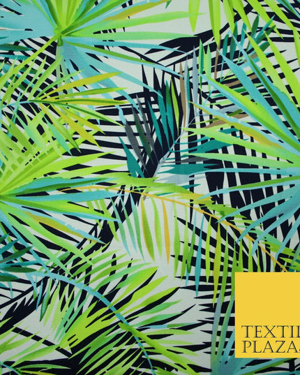 Green Tropical Palm Tree Leaves 100% COTTON CANVAS Printed Fabric Craft 58" 4946