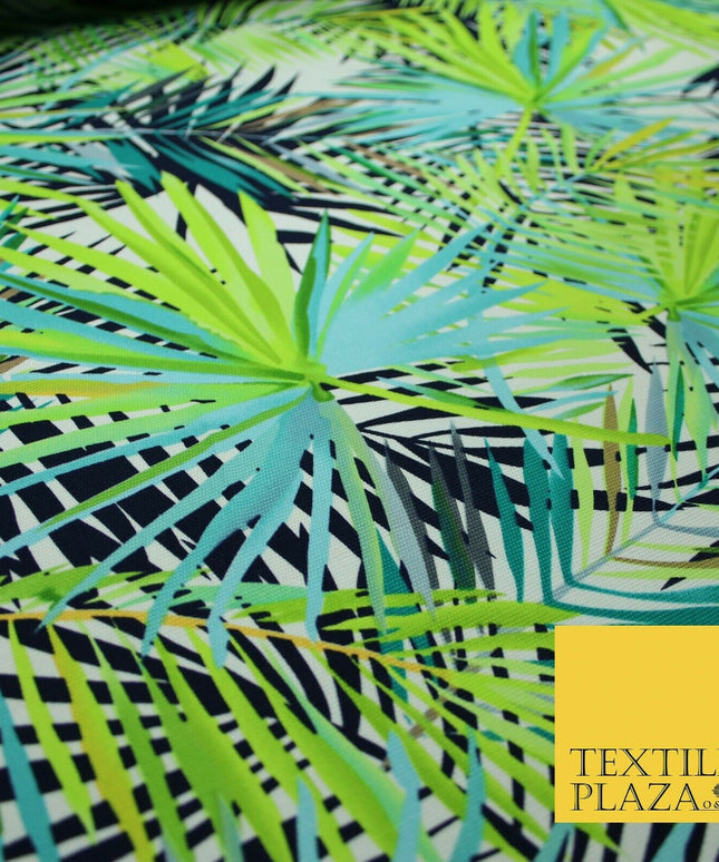 Green Tropical Palm Tree Leaves 100% COTTON CANVAS Printed Fabric Craft 58" 4946