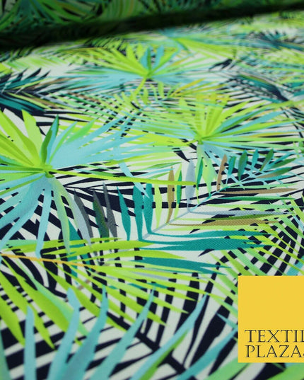 Green Tropical Palm Tree Leaves 100% COTTON CANVAS Printed Fabric Craft 58" 4946