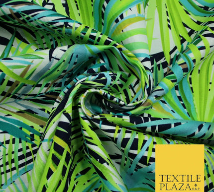 Green Tropical Palm Tree Leaves 100% COTTON CANVAS Printed Fabric Craft 58" 4946