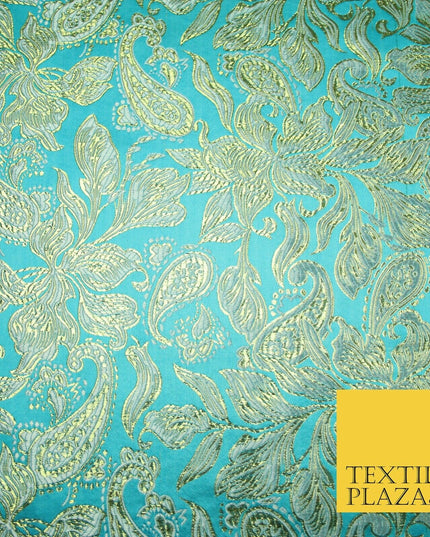 Floral Paisley Oriental Chinese Brocade Metallic Satin Jacquard Fabric 59" wide