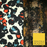 Animal Print Snake Artsy Leopard Printed ITY Stretch Jersey Fabric Dress Craft