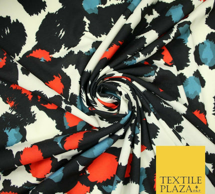 Animal Print Snake Artsy Leopard Printed ITY Stretch Jersey Fabric Dress Craft