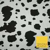 Black and White Cow Animal Printed Poly Cotton Fabric Polycotton Dress Craft5021