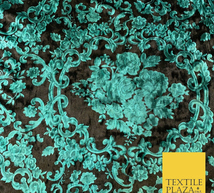 Various Floral Ornate Chain Stripe Cow Printed Soft Stretch Velvet Dress Fabric