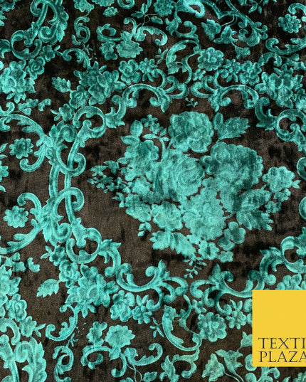 Various Floral Ornate Chain Stripe Cow Printed Soft Stretch Velvet Dress Fabric