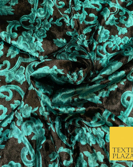 Various Floral Ornate Chain Stripe Cow Printed Soft Stretch Velvet Dress Fabric
