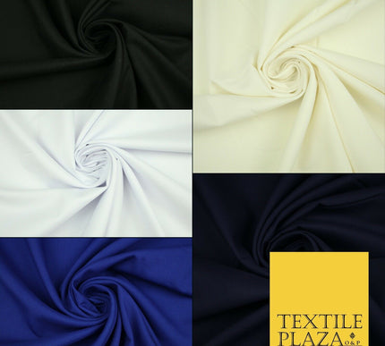 LUXURY SOFT 100% PURE COTTON PLAIN DYED FABRIC DRESS CRAFT MATERIAL 44"