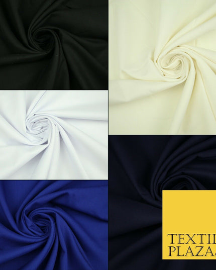 LUXURY SOFT 100% PURE COTTON PLAIN DYED FABRIC DRESS CRAFT MATERIAL 44"