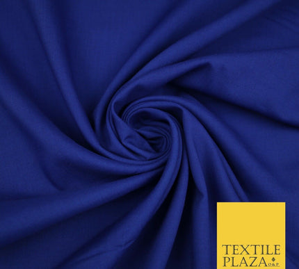 LUXURY SOFT 100% PURE COTTON PLAIN DYED FABRIC DRESS CRAFT MATERIAL 44"