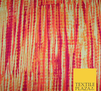 Tie Dye   Bright Silky Textured Crepe Print Fashion Fabric Dress Craft Festival