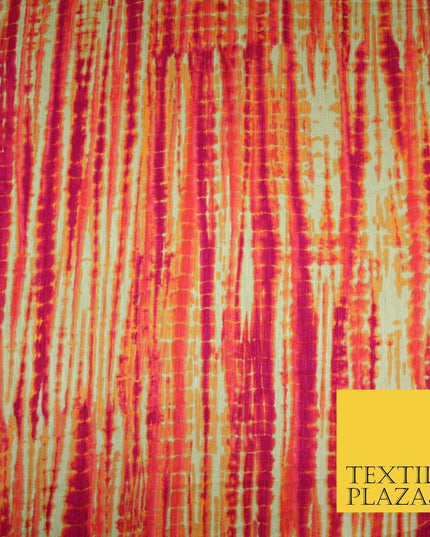 Tie Dye   Bright Silky Textured Crepe Print Fashion Fabric Dress Craft Festival
