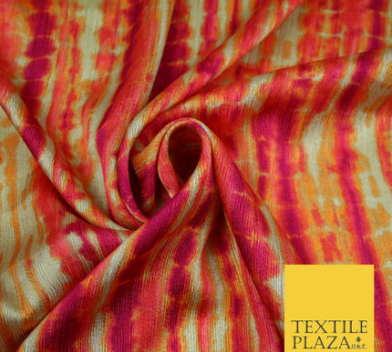 Tie Dye   Bright Silky Textured Crepe Print Fashion Fabric Dress Craft Festival