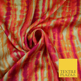 Tie Dye   Bright Silky Textured Crepe Print Fashion Fabric Dress Craft Festival