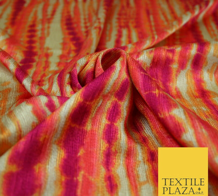 Tie Dye   Bright Silky Textured Crepe Print Fashion Fabric Dress Craft Festival