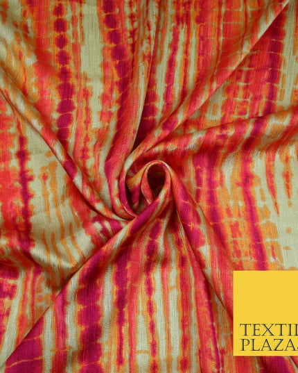 Tie Dye   Bright Silky Textured Crepe Print Fashion Fabric Dress Craft Festival