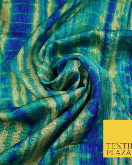 Tie Dye   Bright Silky Textured Crepe Print Fashion Fabric Dress Craft Festival