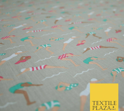 Swimmers Divers Watersports Printed Poly Cotton Fabric Polycotton Dress Craft