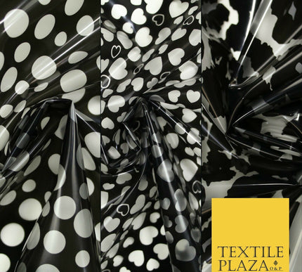 Black Clear Animal Leopard Spot Heart Printed Translucent Waterproof TPU Fabric