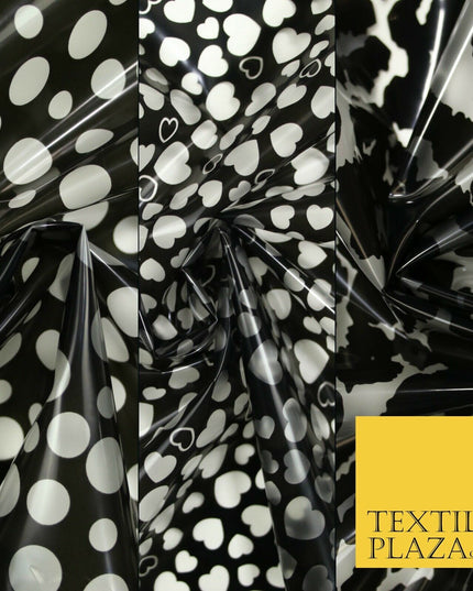 Black Clear Animal Leopard Spot Heart Printed Translucent Waterproof TPU Fabric