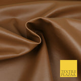 TAN Luxury Faux Leather Fabric Felt Backed PVC Fire Retardant Upholstery 1721
