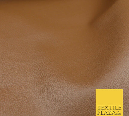 TAN Luxury Faux Leather Fabric Felt Backed PVC Fire Retardant Upholstery 1721