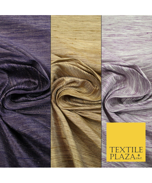 Luxury Tweed Weave Textured Slubbed Dupion 100% PURE SILK Fabric 3 COLOURS 49"