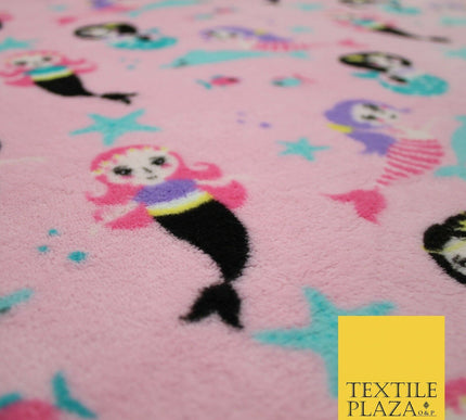Mythical Mermaid Dolphin Stars SUPER SOFT Printed Cuddle Fleece Blankets Craft
