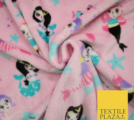 Mythical Mermaid Dolphin Stars SUPER SOFT Printed Cuddle Fleece Blankets Craft