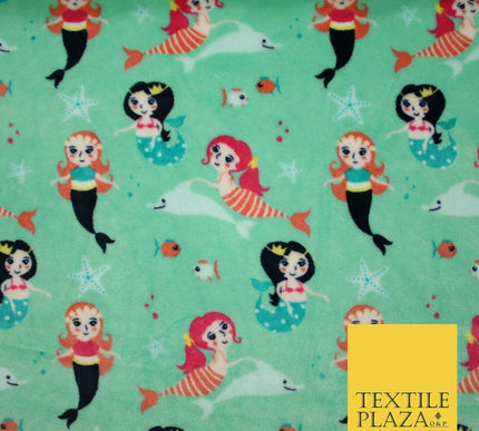 Mythical Mermaid Dolphin Stars SUPER SOFT Printed Cuddle Fleece Blankets Craft