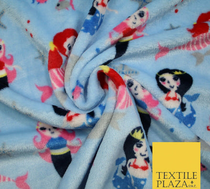 Mythical Mermaid Dolphin Stars SUPER SOFT Printed Cuddle Fleece Blankets Craft