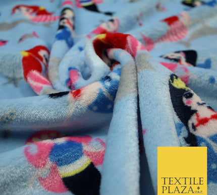 Mythical Mermaid Dolphin Stars SUPER SOFT Printed Cuddle Fleece Blankets Craft