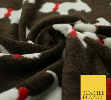 Cute Scottie Dog Terrier Bow SUPER SOFT Printed Cuddle Fleece Fabric Blankets