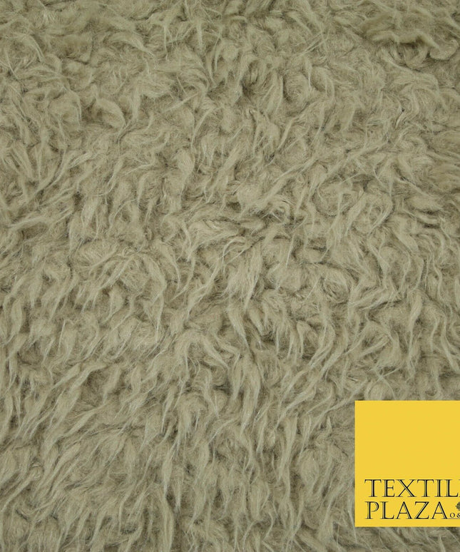 Stone Pink Mint Premium Soft Furry Shaggy Fur Fleece Fabric Material Sherpa 60"