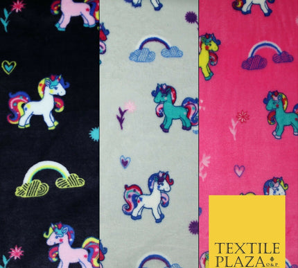 Magical Unicorn Rainbows Hearts SUPER SOFT Printed Cuddle Fleece Blankets Craft
