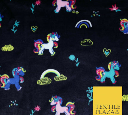 Magical Unicorn Rainbows Hearts SUPER SOFT Printed Cuddle Fleece Blankets Craft