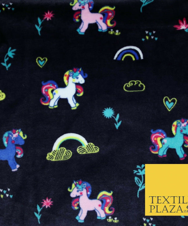 Magical Unicorn Rainbows Hearts SUPER SOFT Printed Cuddle Fleece Blankets Craft