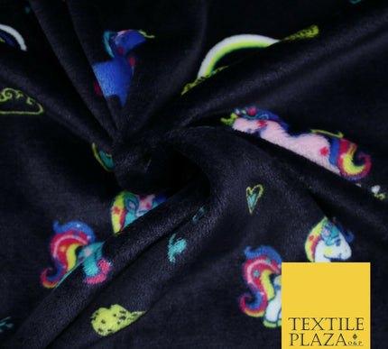 Magical Unicorn Rainbows Hearts SUPER SOFT Printed Cuddle Fleece Blankets Craft