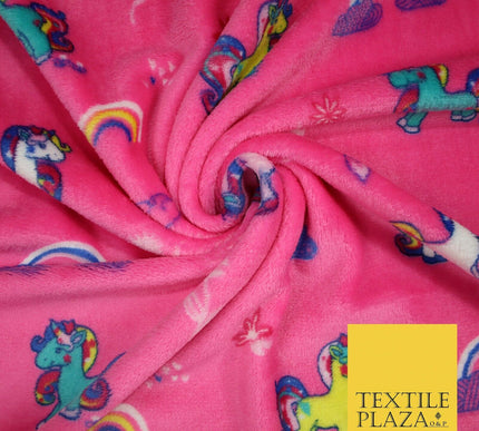 Magical Unicorn Rainbows Hearts SUPER SOFT Printed Cuddle Fleece Blankets Craft