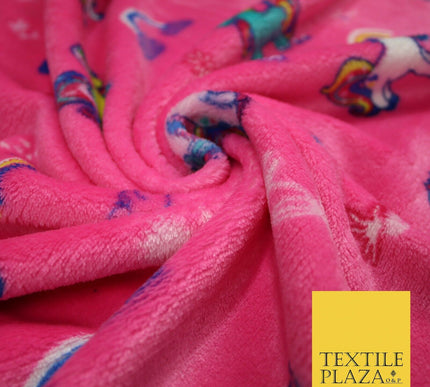 Magical Unicorn Rainbows Hearts SUPER SOFT Printed Cuddle Fleece Blankets Craft