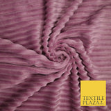 Premium Super Soft Ribbed Line Striped Cuddle Fleece Fabric Blankets Dress Craft