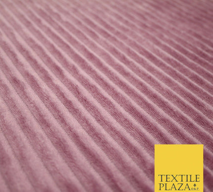Premium Super Soft Ribbed Line Striped Cuddle Fleece Fabric Blankets Dress Craft