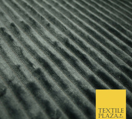 Premium Super Soft Ribbed Line Striped Cuddle Fleece Fabric Blankets Dress Craft